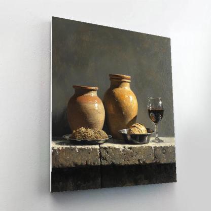 Diego Velázquez Inspired Lunar Cellar Still Life paint by color