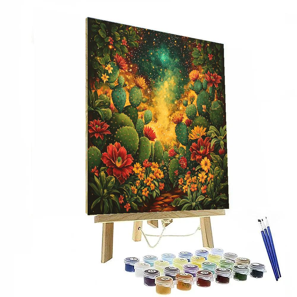 Frida Kahlo Inspired Nebula Garden Of Resilience paint by color