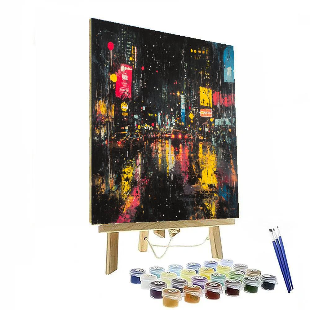 Jackson Pollock Inspired Citylights After Rain Number painting