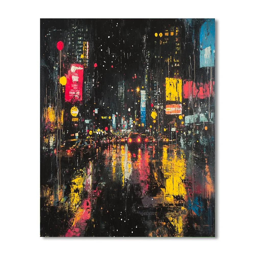 Jackson Pollock Inspired Citylights After Rain Number painting