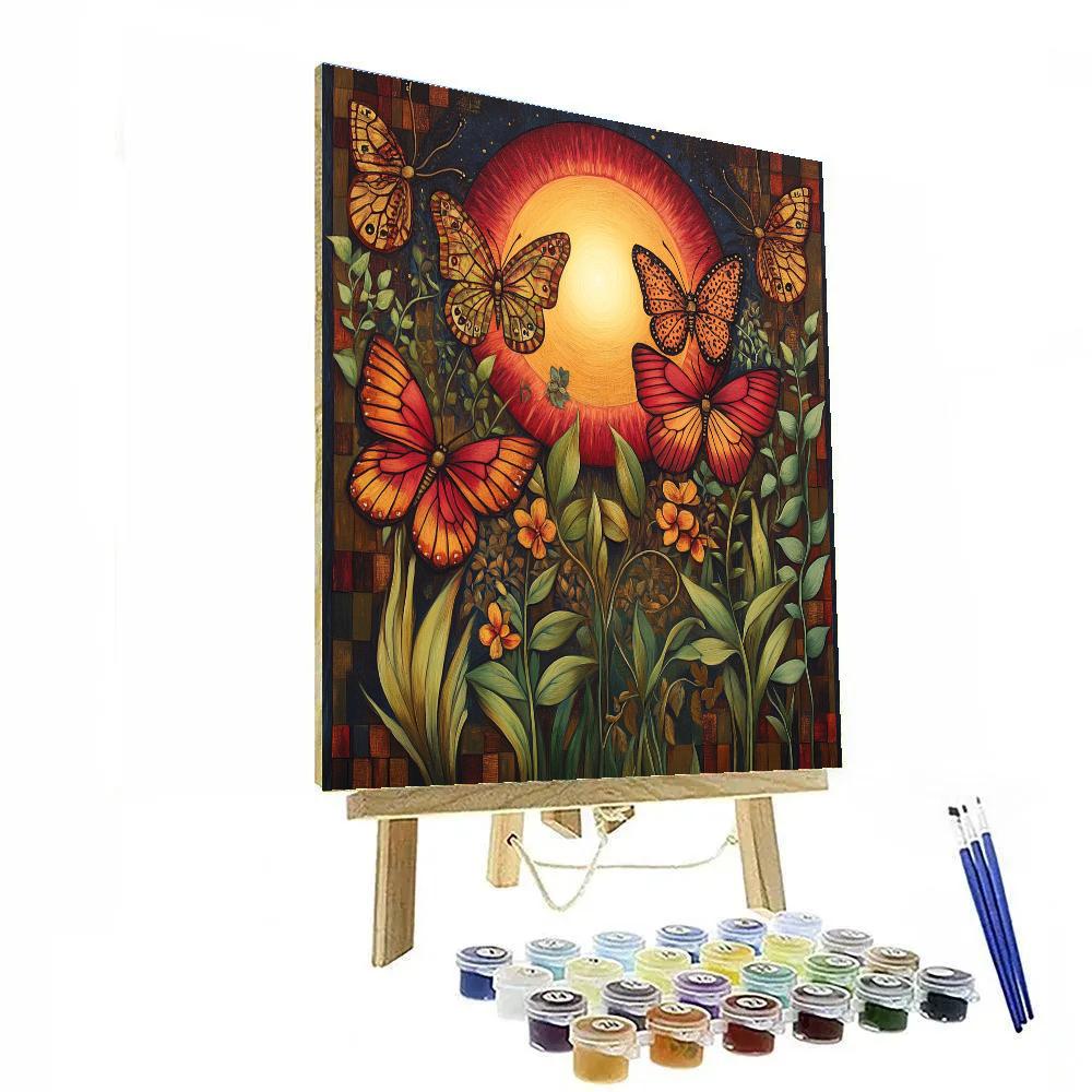 Frida Kahlo Inspired Eclipse Butterfly Lattice Of Memory paint by numbers