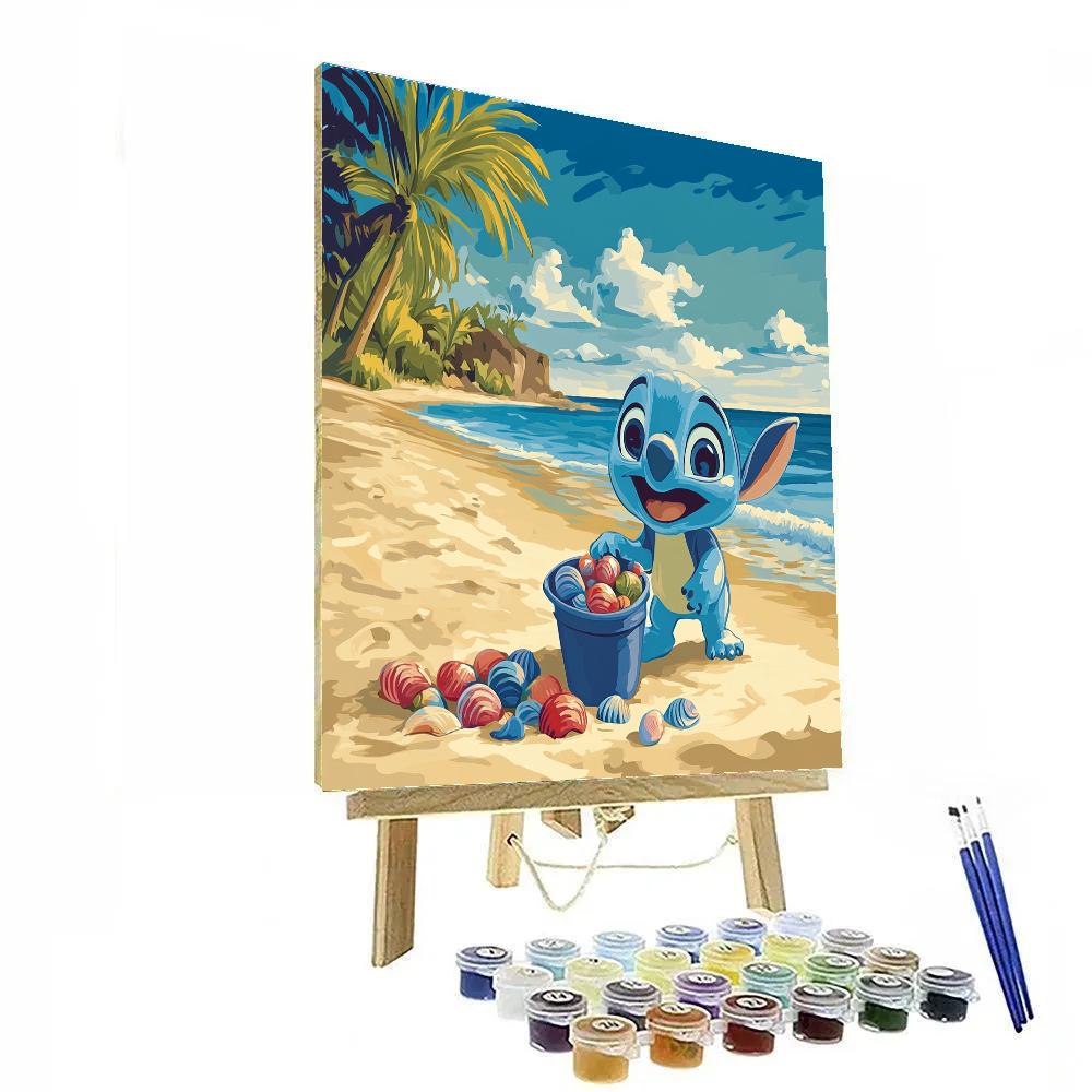 Stitch Tropical Seashell Hunt Disney Inspired Paint by numbers kits