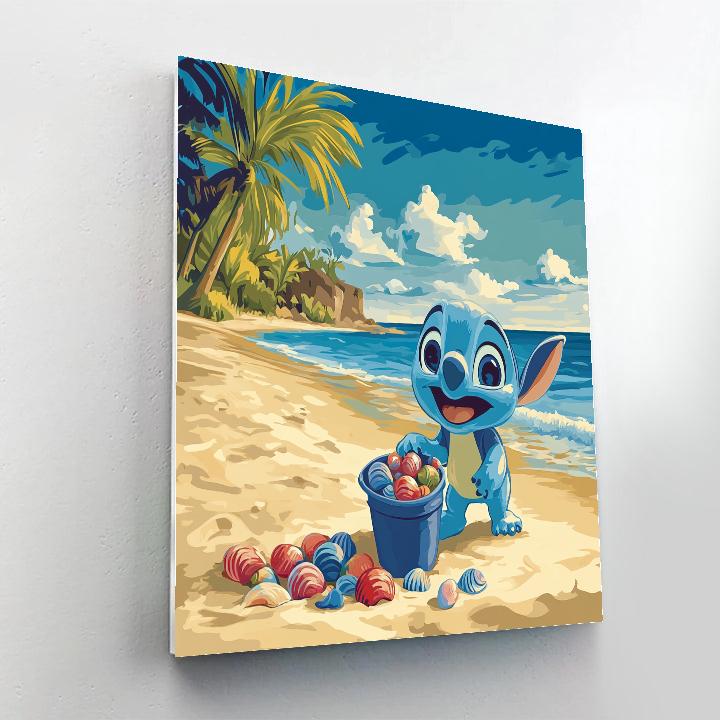 Stitch Tropical Seashell Hunt Disney Inspired Paint by numbers kits