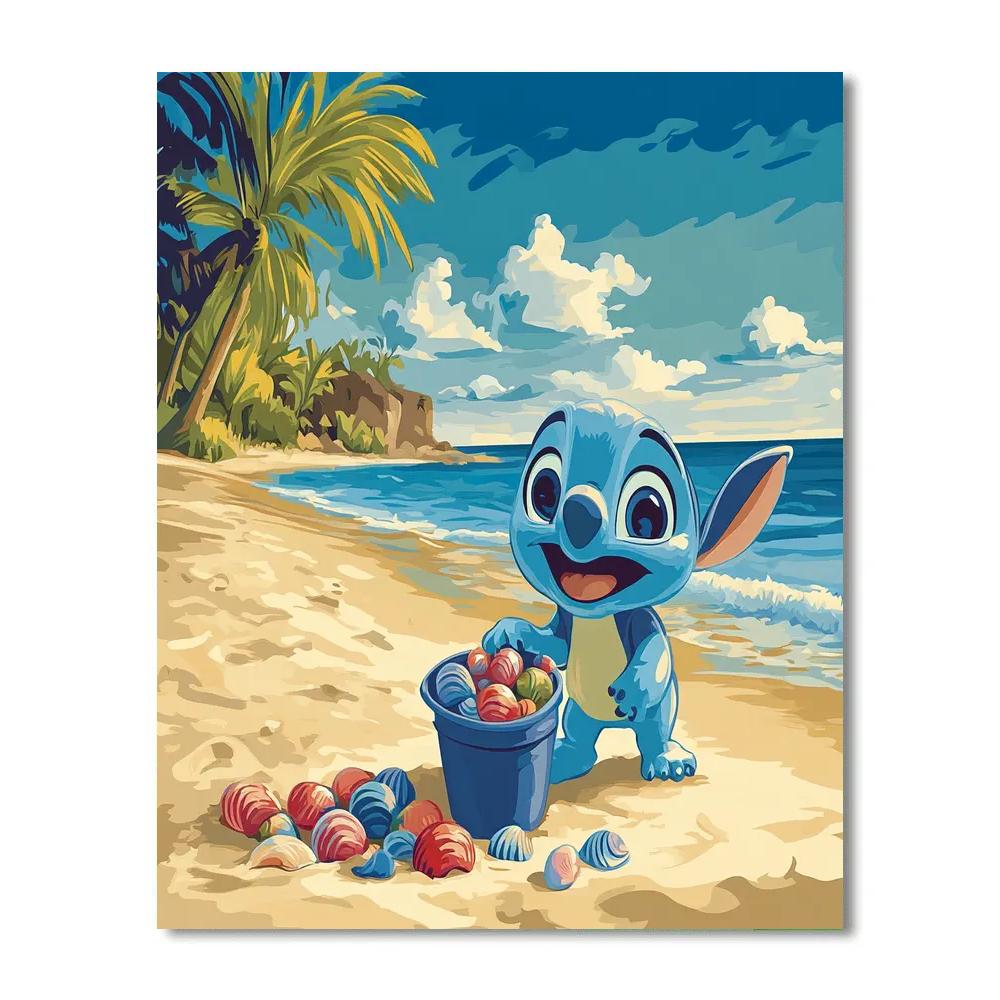 Stitch Tropical Seashell Hunt Disney Inspired Paint by numbers kits
