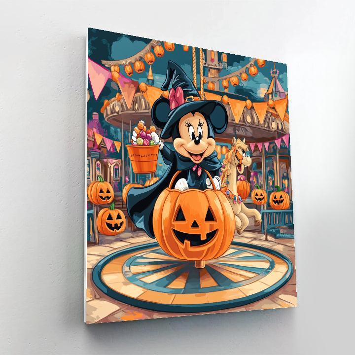 Minnie Mouse Pumpkin Carousel Parade painting number kit