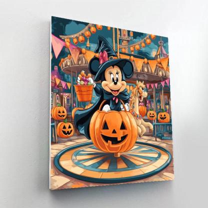 Minnie Mouse Pumpkin Carousel Parade painting number kit