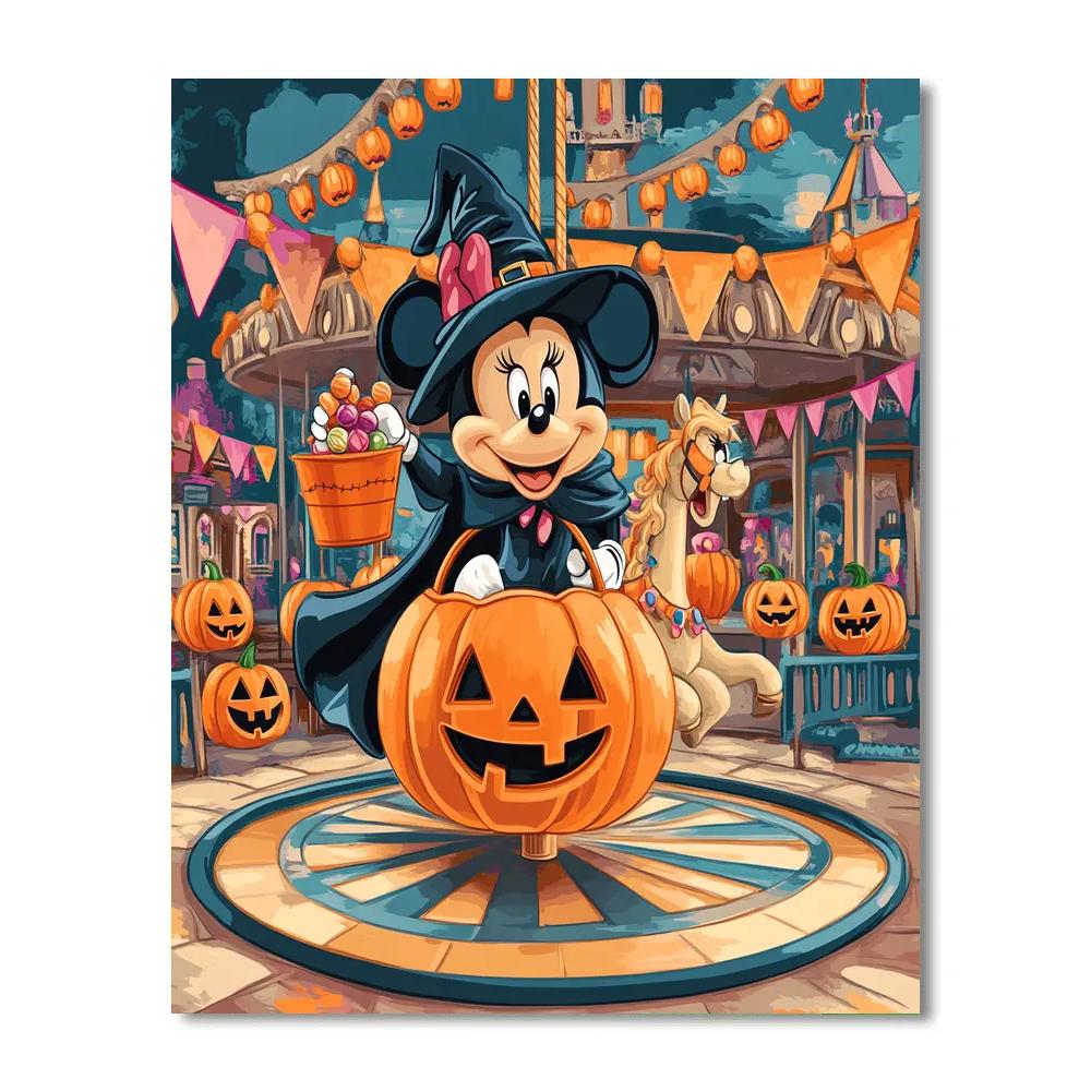 Minnie Mouse Pumpkin Carousel Parade painting number kit