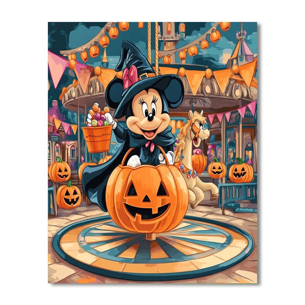 Minnie Mouse Pumpkin Carousel Parade painting number kit