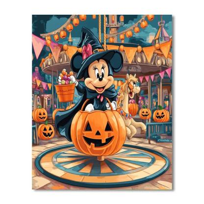 Minnie Mouse Pumpkin Carousel Parade painting number kit