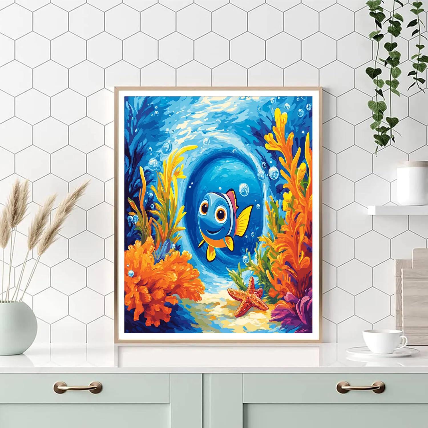 Dory Coral Reef Hide And Seek Disney Inspired Paint by numbers art
