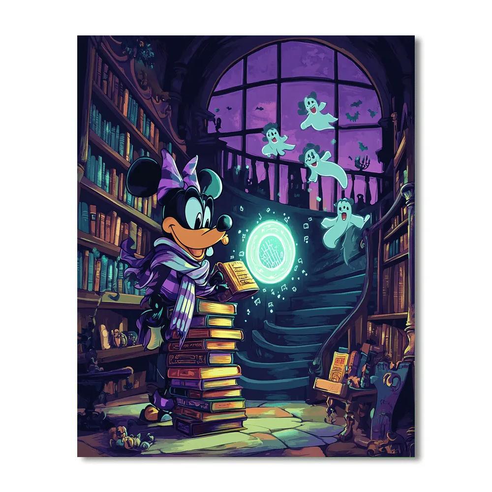Goofy Haunted Library Spell Swap paint by number