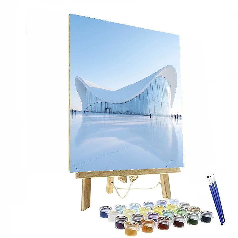 Futuristic Curves Of The Heydar Aliyev Center Baku Azerbaijan paint by number