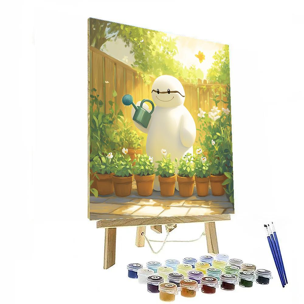 Baymax Friendly Robot Garden Helper Disney Inspired painting number kit