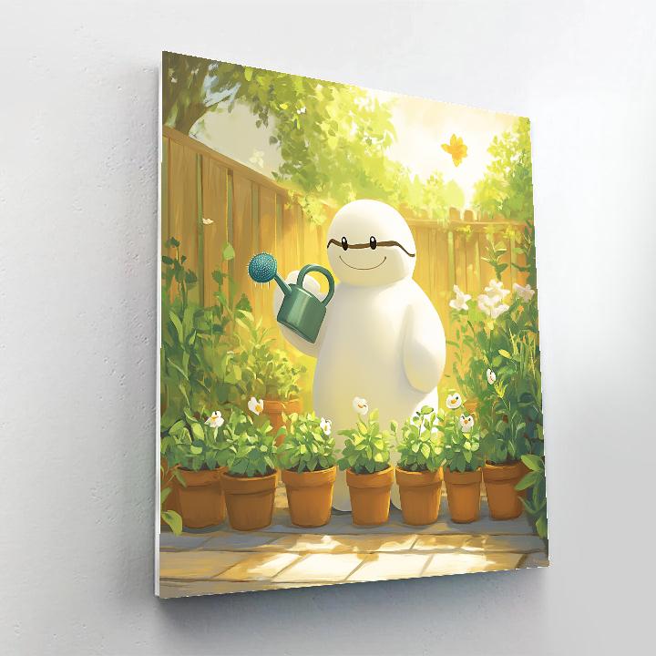 Baymax Friendly Robot Garden Helper Disney Inspired painting number kit