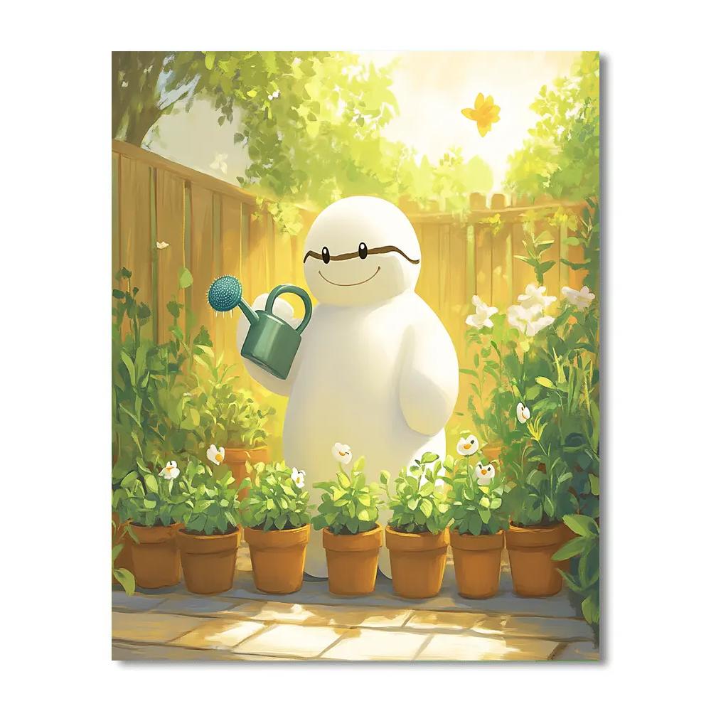 Baymax Friendly Robot Garden Helper Disney Inspired painting number kit