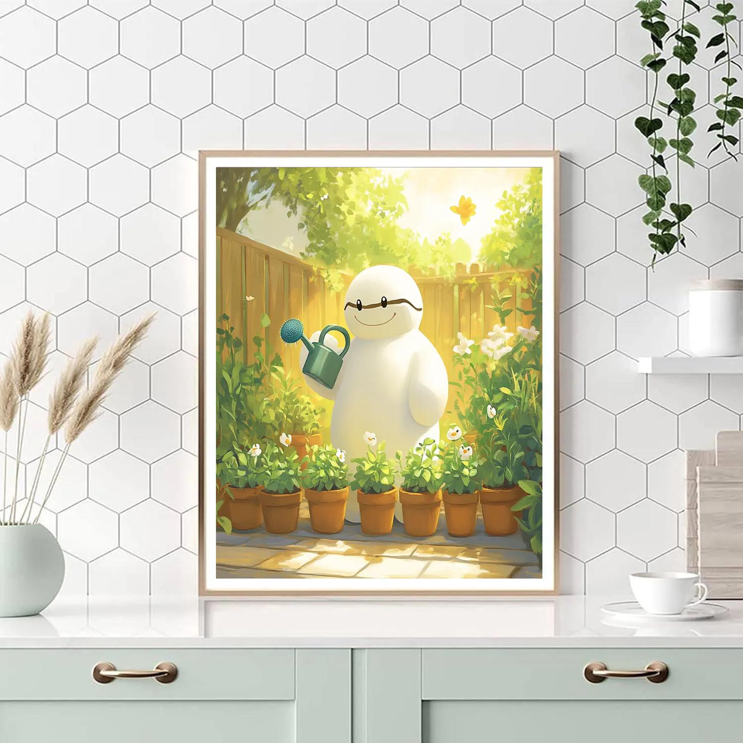 Baymax Friendly Robot Garden Helper Disney Inspired painting number kit
