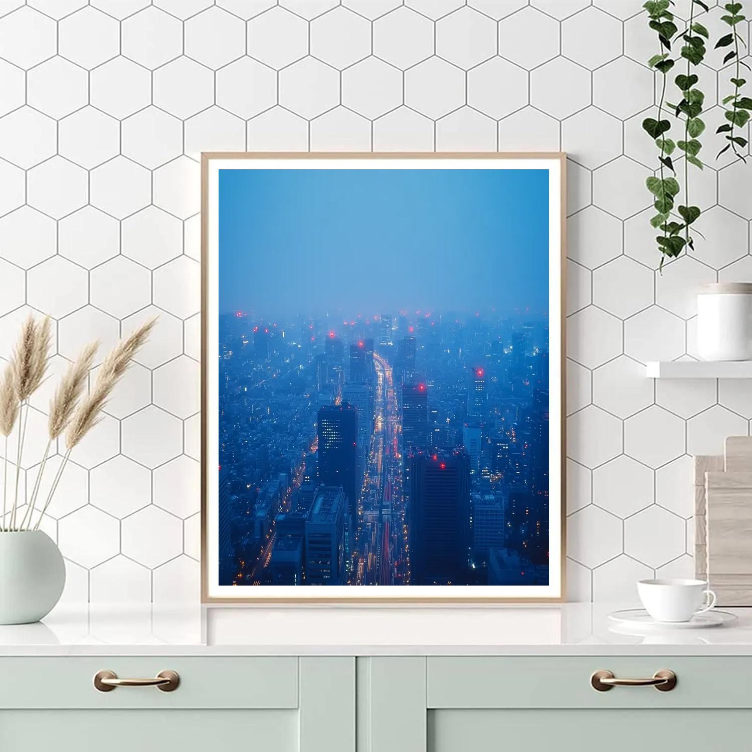 Misty Rooftop View From The Tokyo Metropolitan Government Building Tokyo Japan DIY paint by numbers