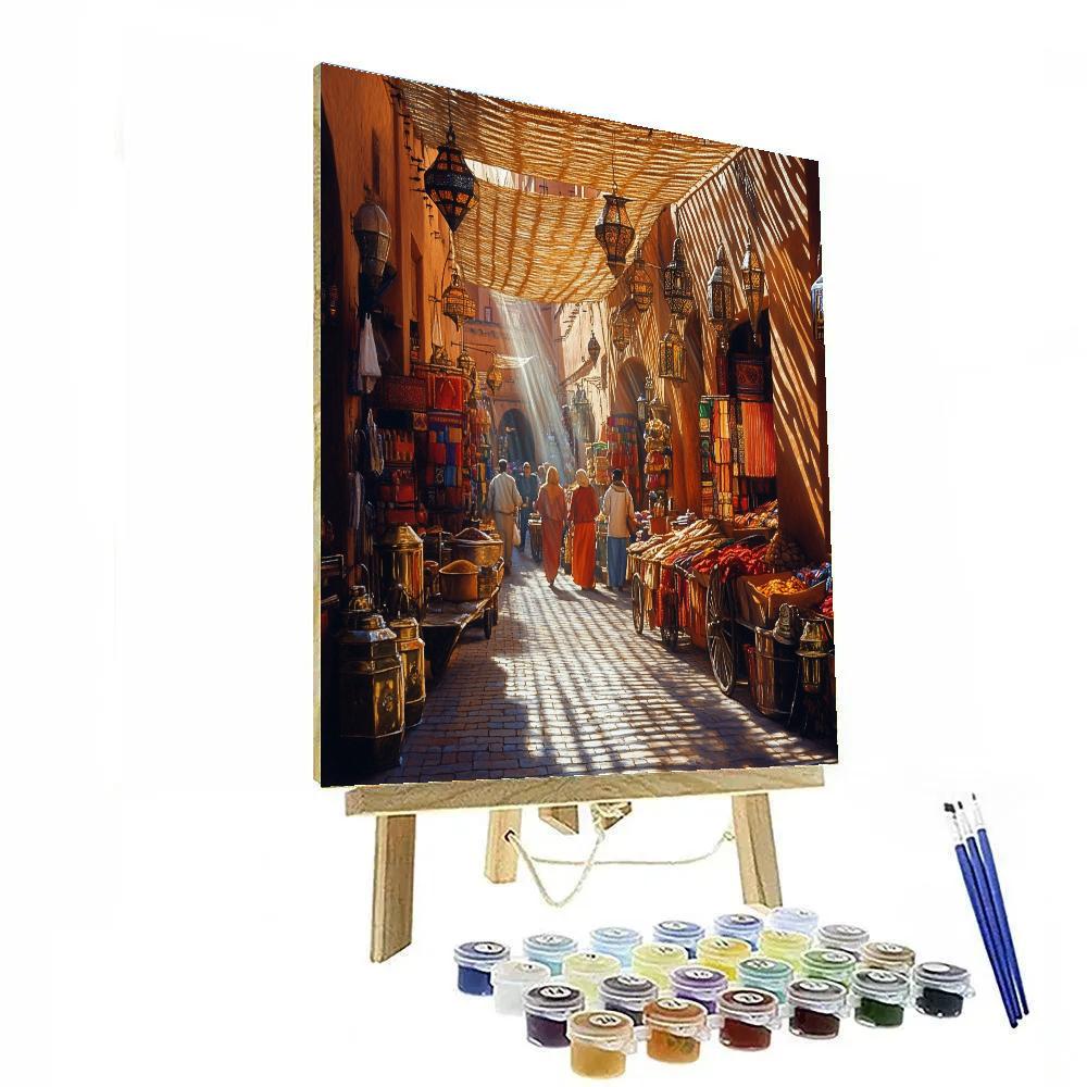 Winding Lanes Of The Marrakech Souk Streets Marrakech Morocco Numbered painting kits