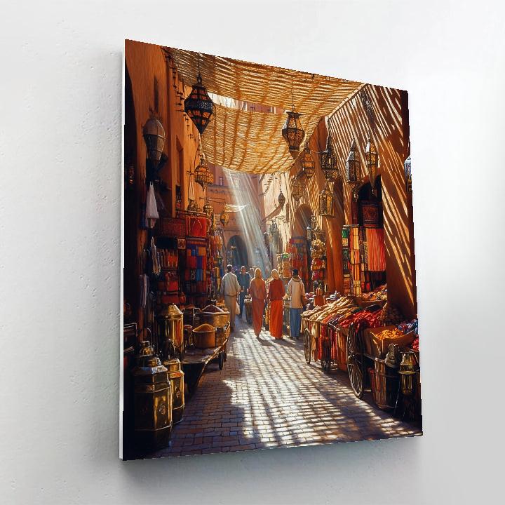 Winding Lanes Of The Marrakech Souk Streets Marrakech Morocco Numbered painting kits