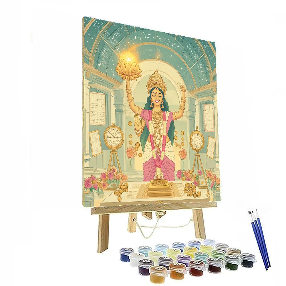 Lotus Observatory With Lakshmi At Dawn Numbered painting kits