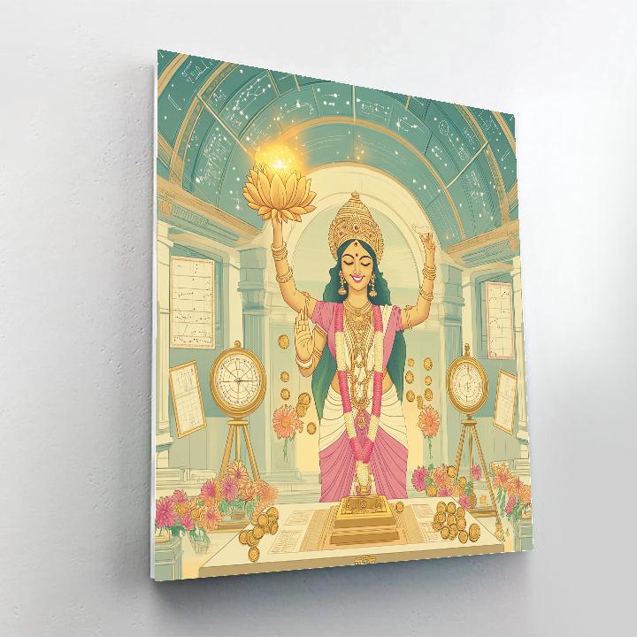 Lotus Observatory With Lakshmi At Dawn Numbered painting kits
