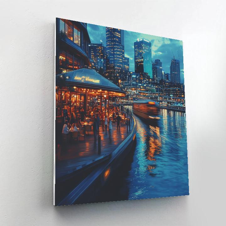Harborfront Tram And Skyline At Darling Harbour Sydney Australia paint by color