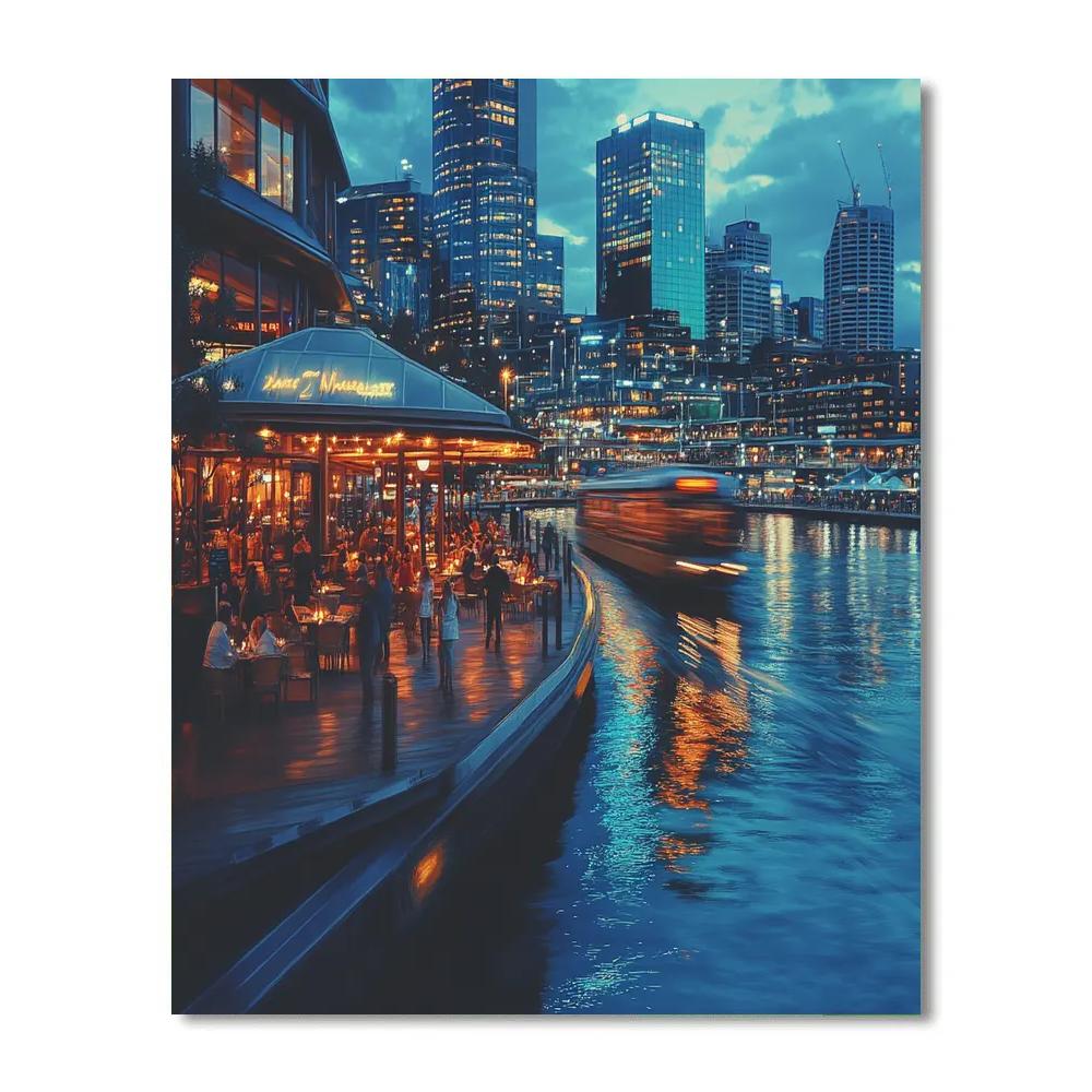 Harborfront Tram And Skyline At Darling Harbour Sydney Australia paint by color