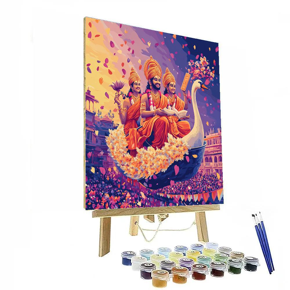 Brahma In Festival Sky Chariot Numbered painting kits