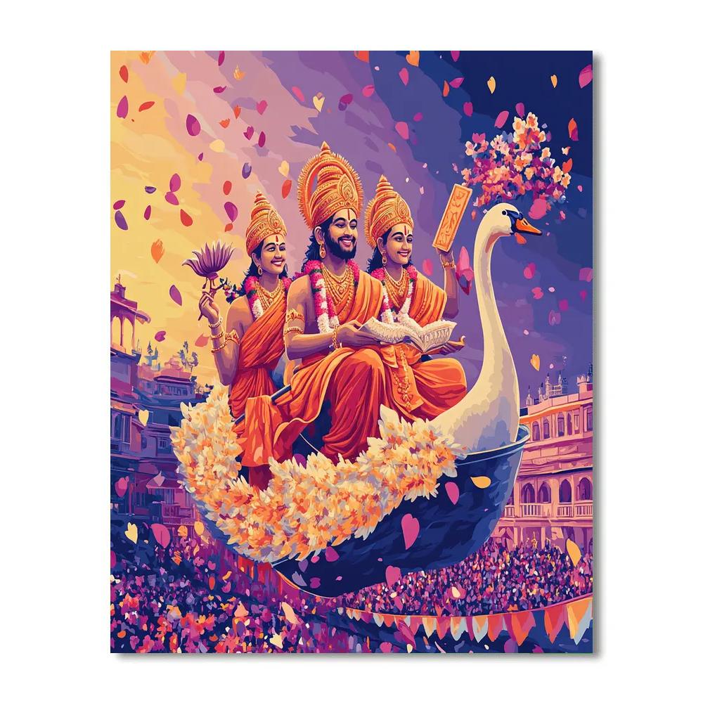 Brahma In Festival Sky Chariot Numbered painting kits