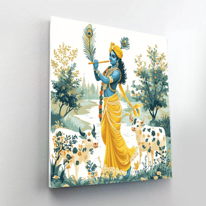 Krishna Guiding The Cowherd Drones Of Vrindavan Numbered painting kits