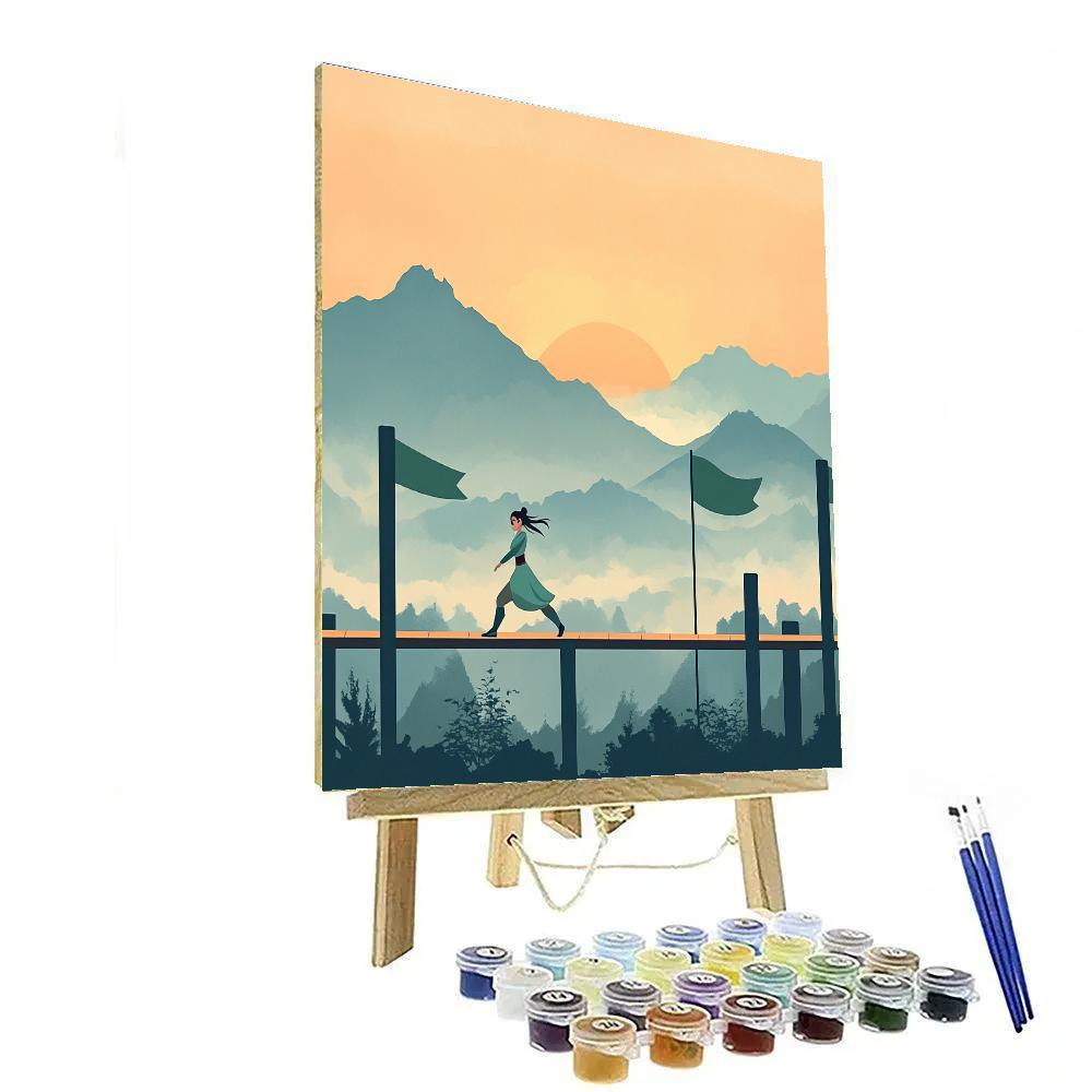 Mulan Mountain Training Sunrise Disney Inspired paint by number