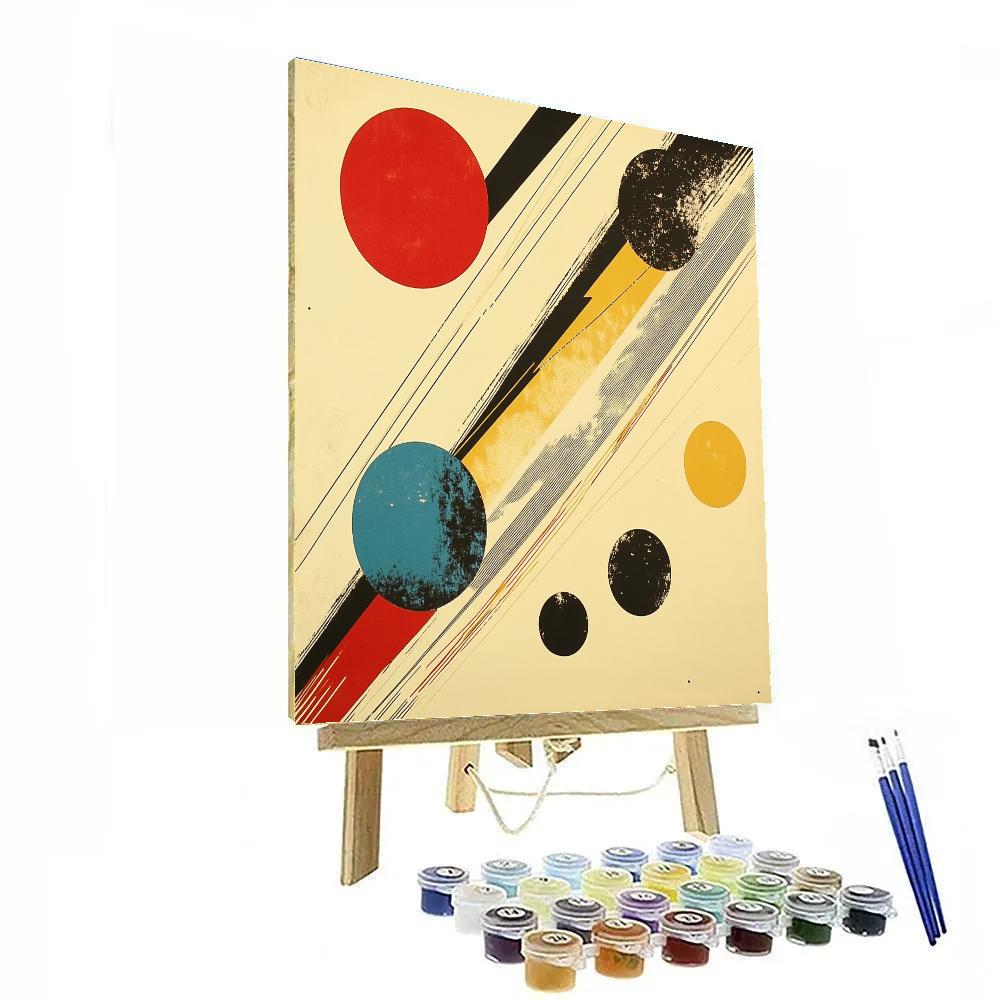 Wassily Kandinsky Inspired Abstract Solar System Symphony paint by number