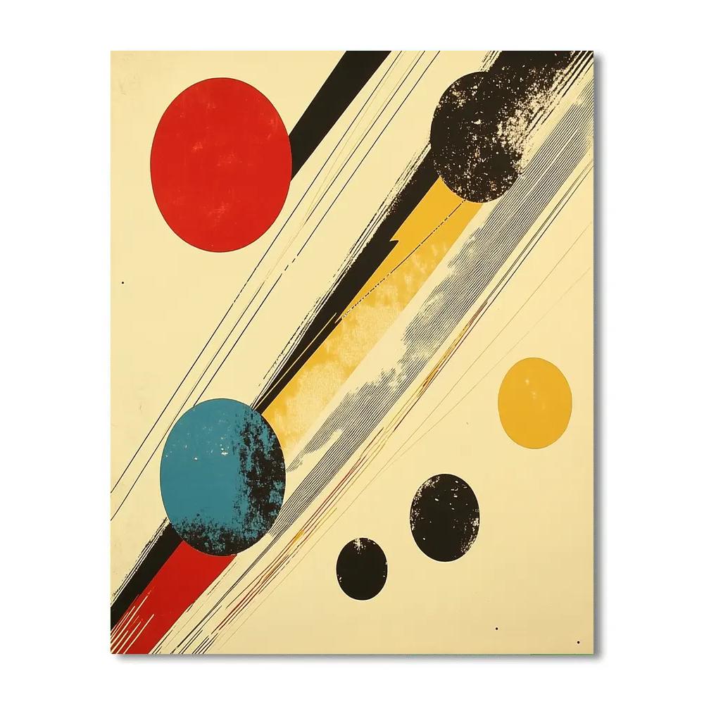 Wassily Kandinsky Inspired Abstract Solar System Symphony paint by number