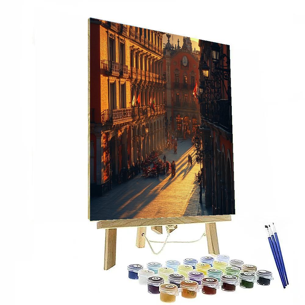 Circular Geometry Of The Plaza Mayor Madrid Spain paint by color