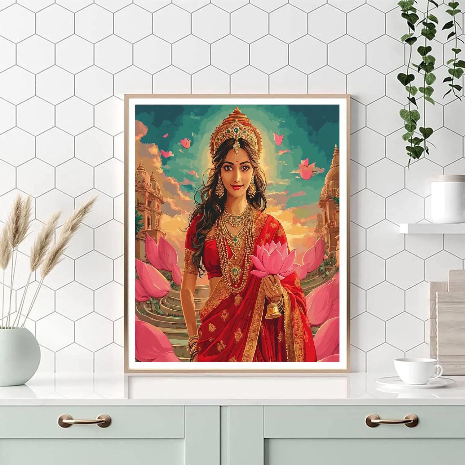 Parvati On The Celestial Lotus Stairway paint by numbers