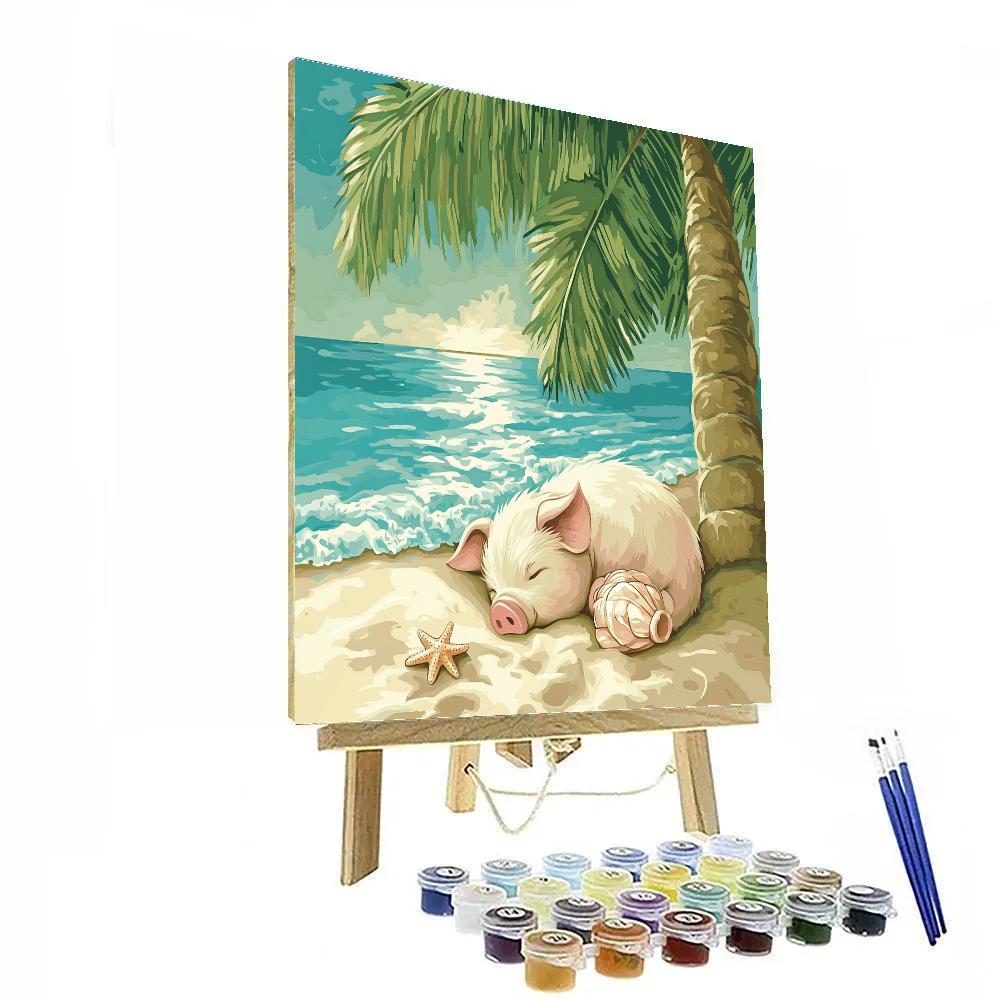 Pua Cozy Island Nap Disney Inspired Number painting