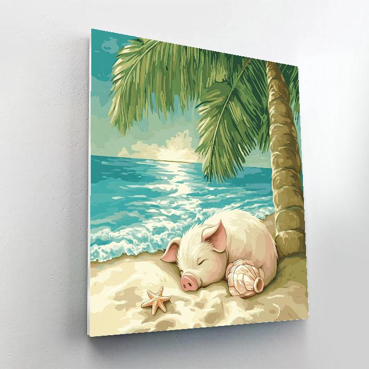 Pua Cozy Island Nap Disney Inspired Number painting