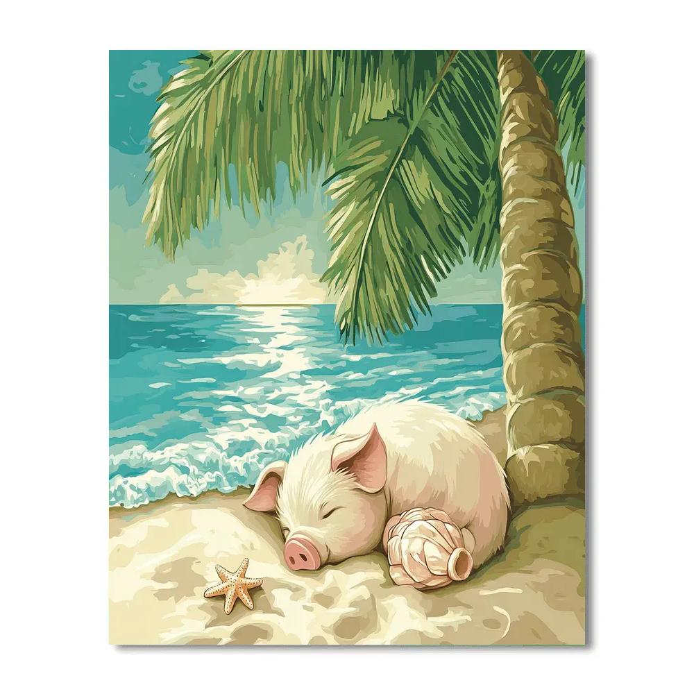 Pua Cozy Island Nap Disney Inspired Number painting