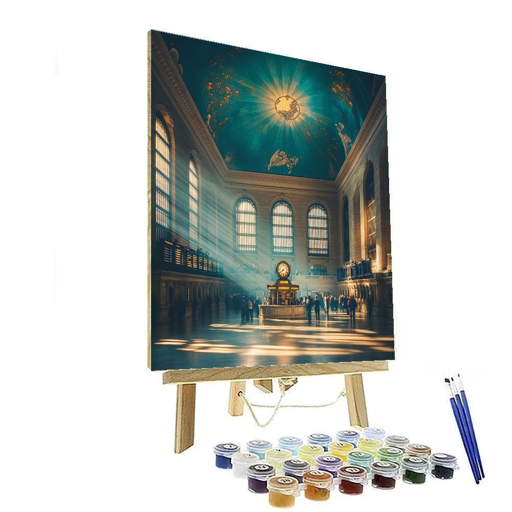 Glass Roof Light At The Grand Central Terminal Main Concourse New York City United States Painting by numbers kit
