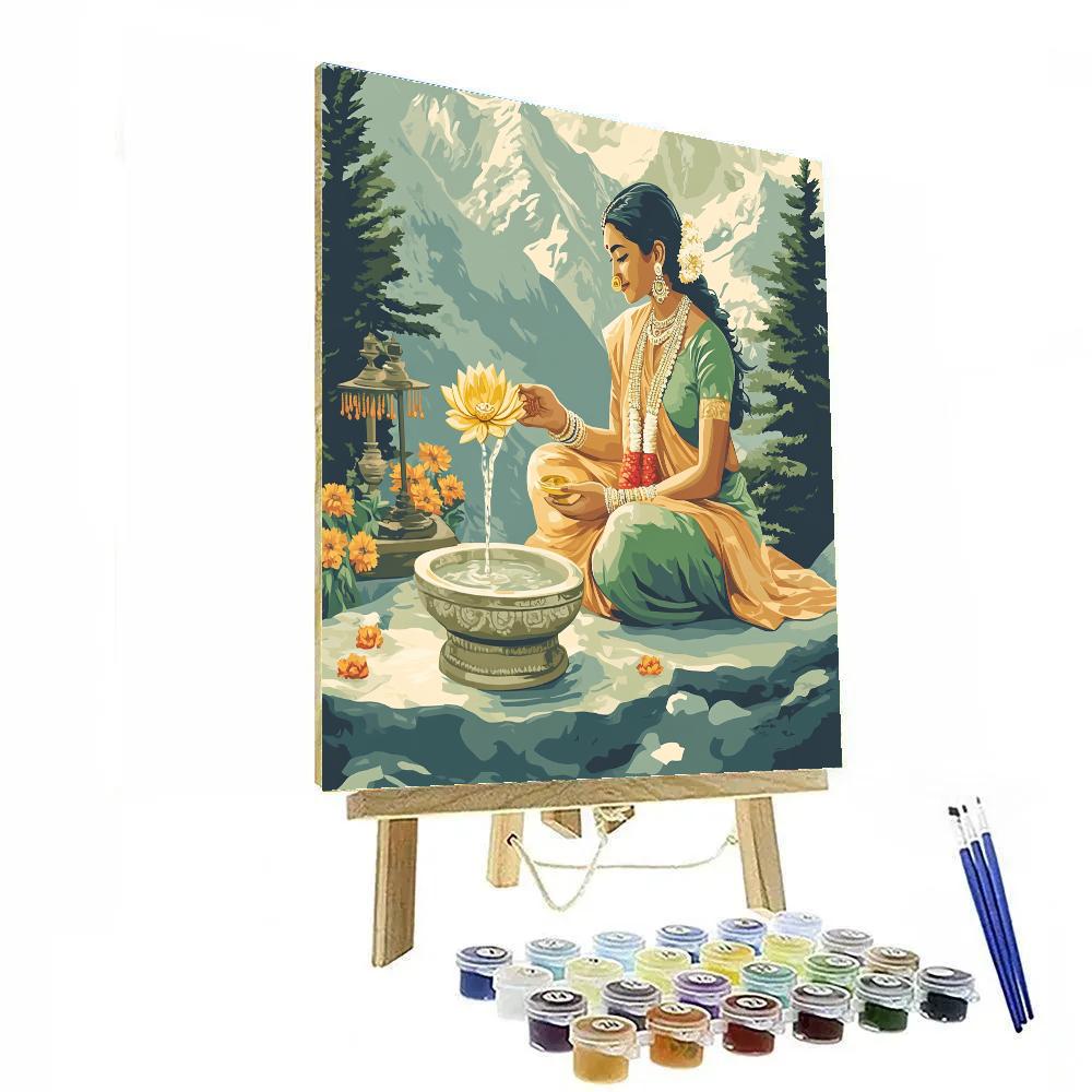 Mountain Spring Offering With Parvati At Dawn painting number kit