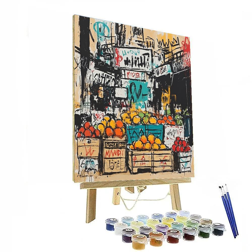 Jean Michel Basquiat Inspired Street Market Energy paint by numbers