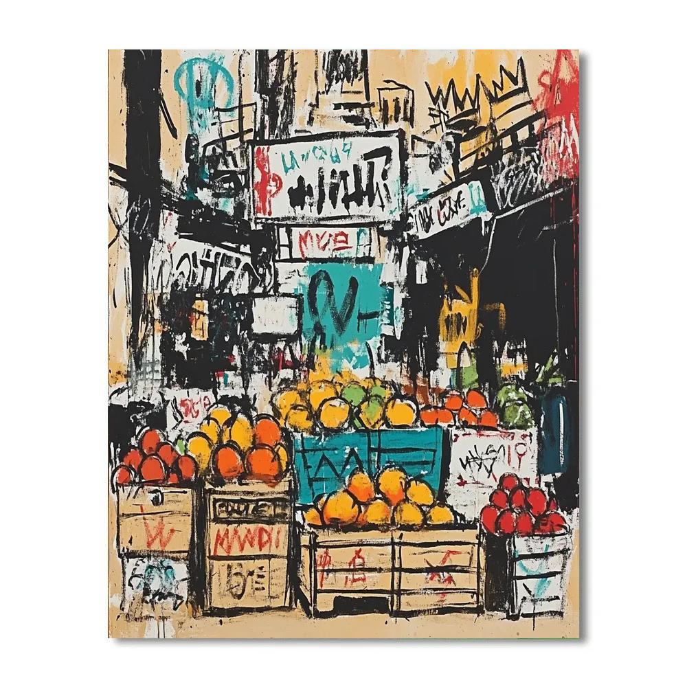 Jean Michel Basquiat Inspired Street Market Energy paint by numbers