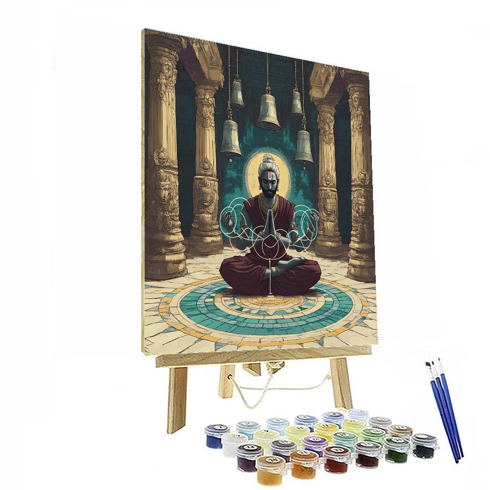 Temple Atrium With Brahma Sound Geometry Number painting