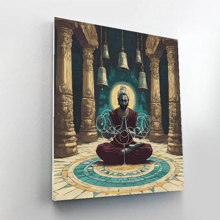 Temple Atrium With Brahma Sound Geometry Number painting