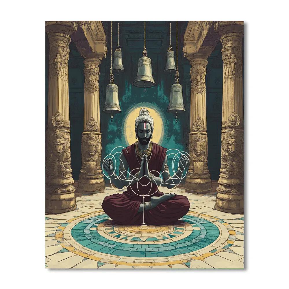 Temple Atrium With Brahma Sound Geometry Number painting