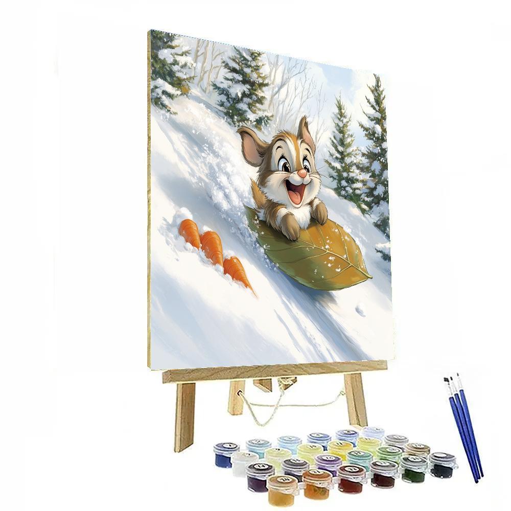 Thumper Snowy Carrot Slide Disney Inspired Painting by numbers kit