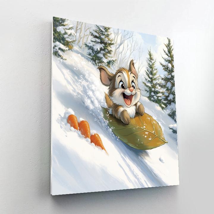 Thumper Snowy Carrot Slide Disney Inspired Painting by numbers kit