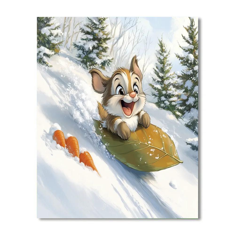 Thumper Snowy Carrot Slide Disney Inspired Painting by numbers kit