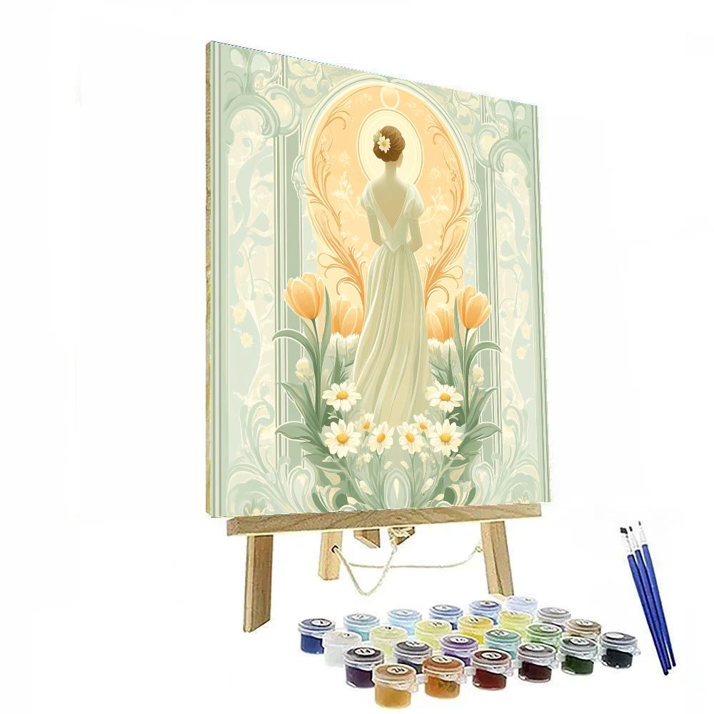 Alphonse Mucha Inspired Art Nouveau Spring Festival Poster paint by numbers