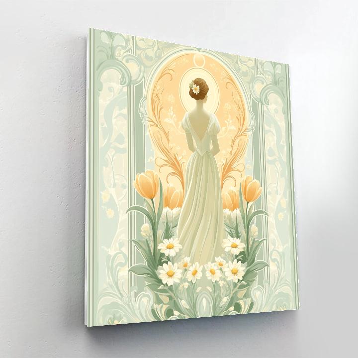Alphonse Mucha Inspired Art Nouveau Spring Festival Poster paint by numbers